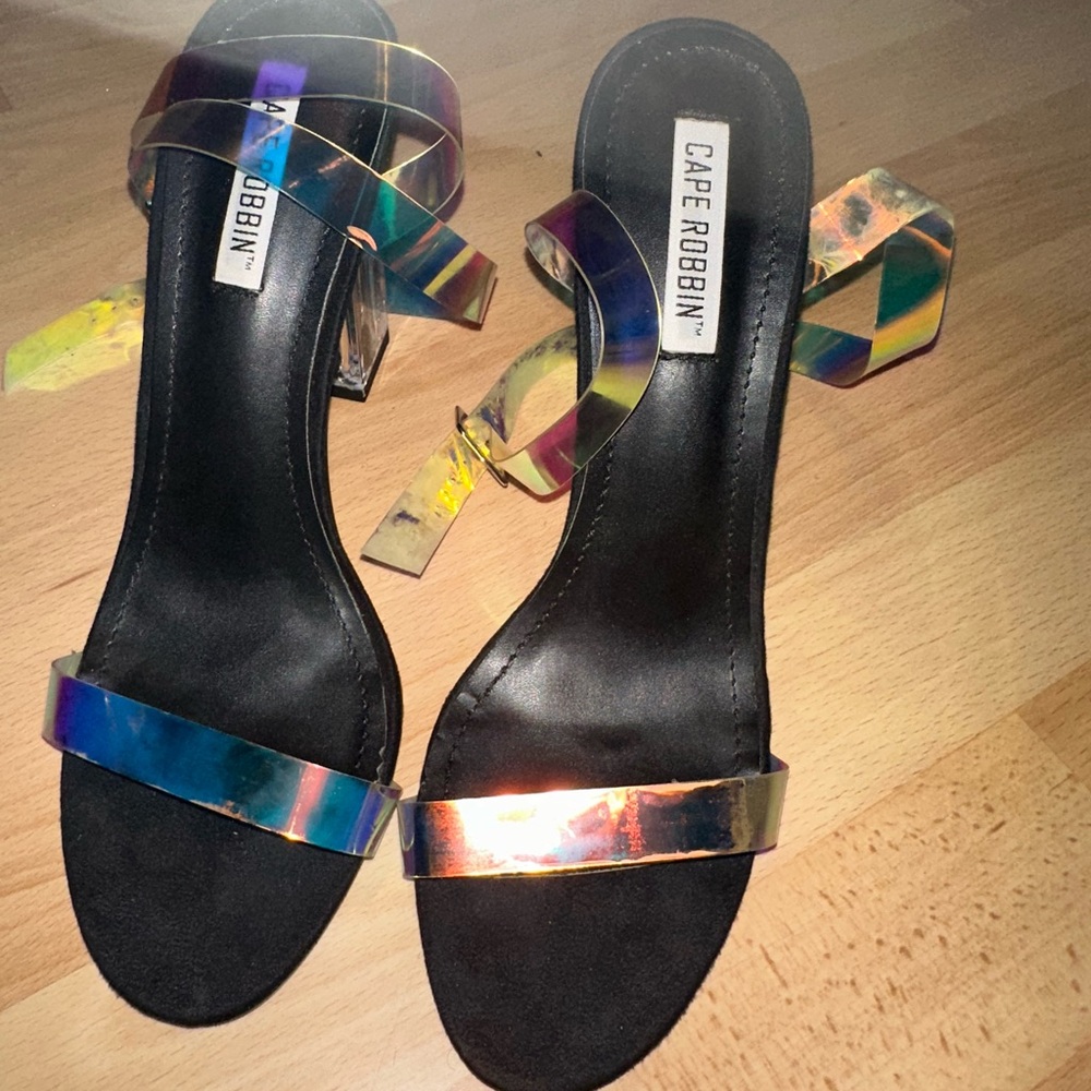 Cape Robbin Iridescent Strap Heels
